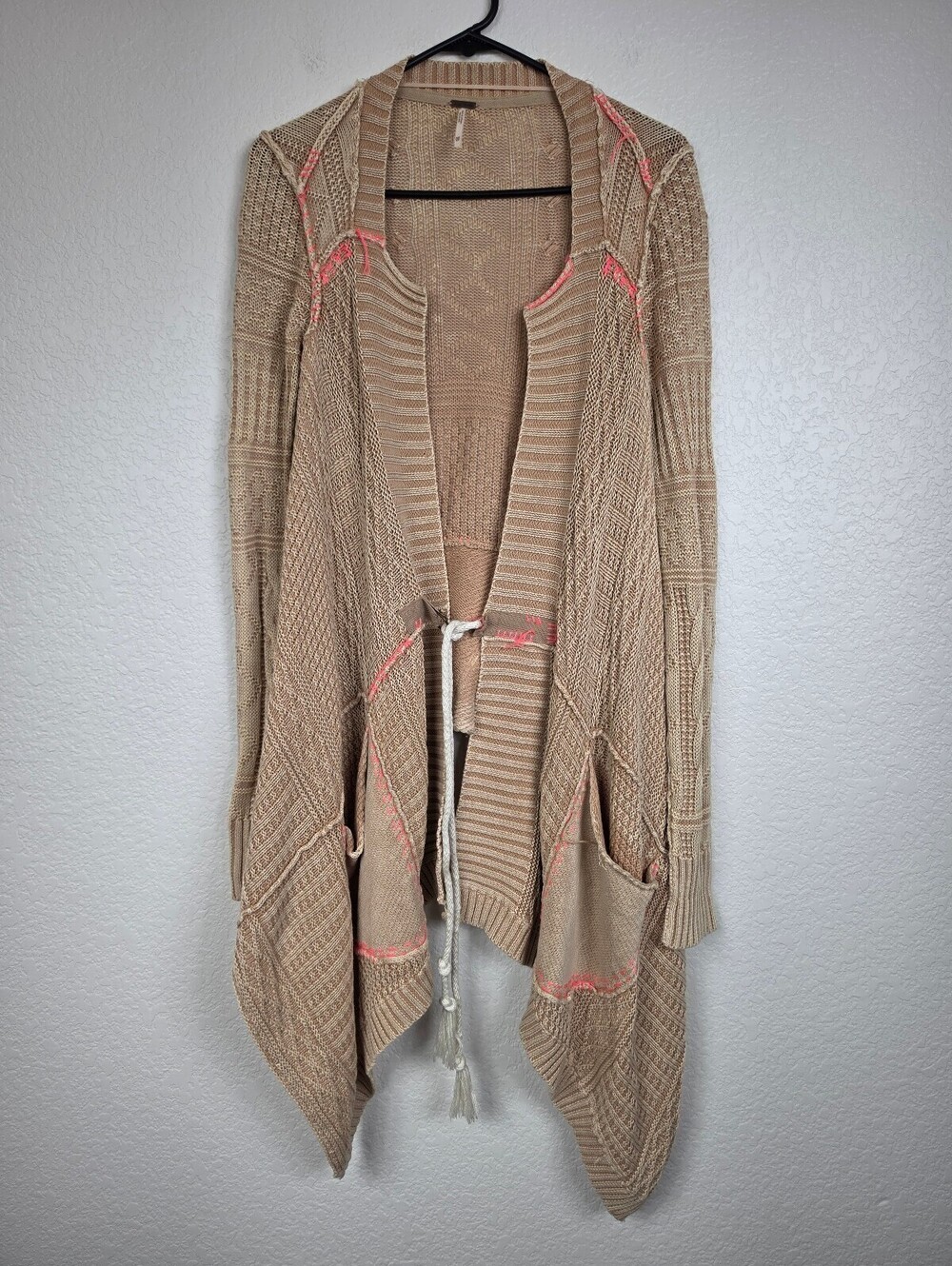 Free People Beige Knit Cardigan Sweater XS